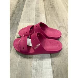 NWT Crocs Classic Slides Sandals Mens Size 13 Pink Double Strap Comfort Slip On